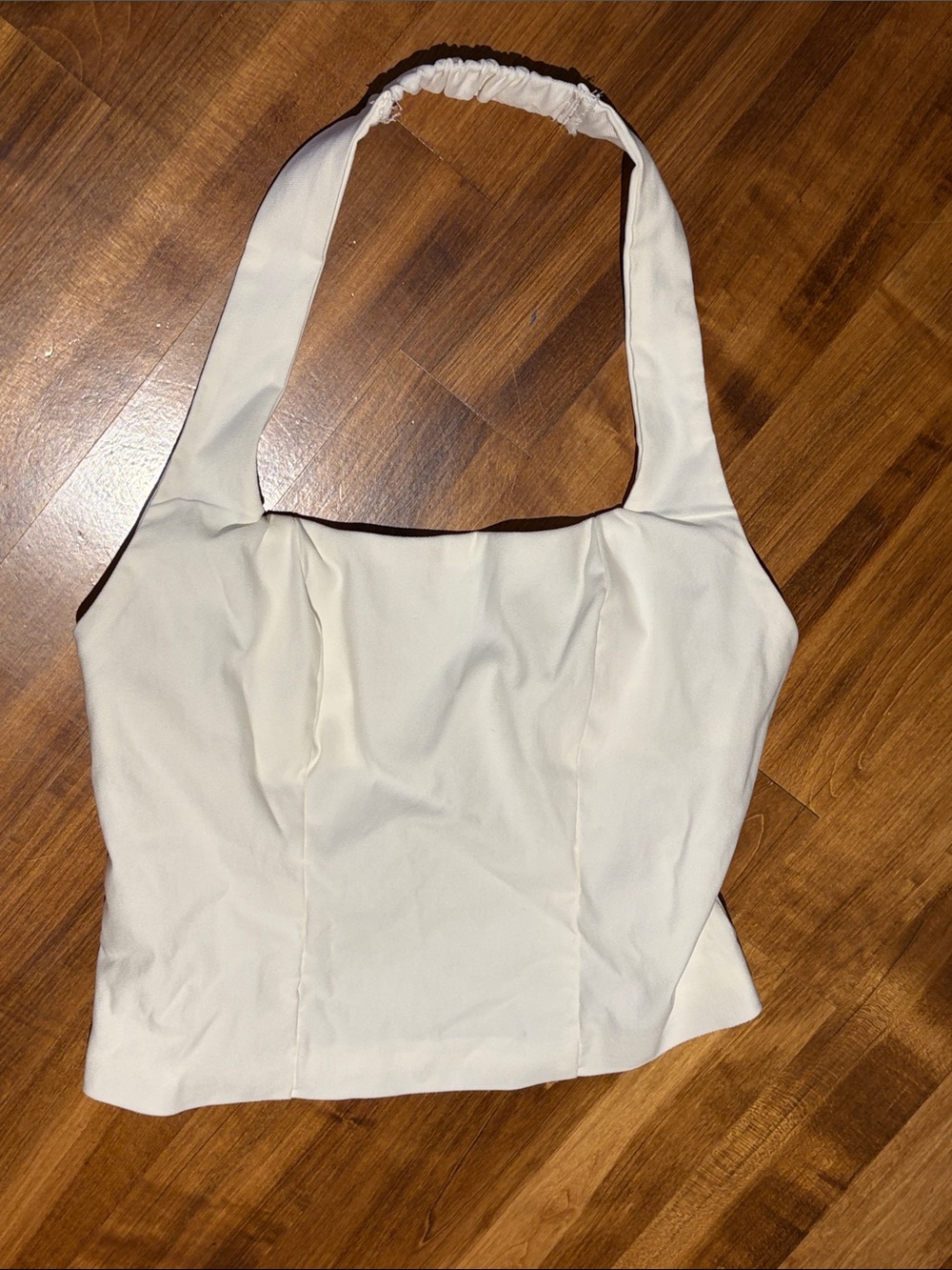 Women's Cream Halter Neck Top